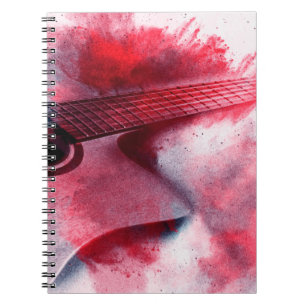 Abstrakt digital målning av gitarart, abstrakt, anteckningsbok