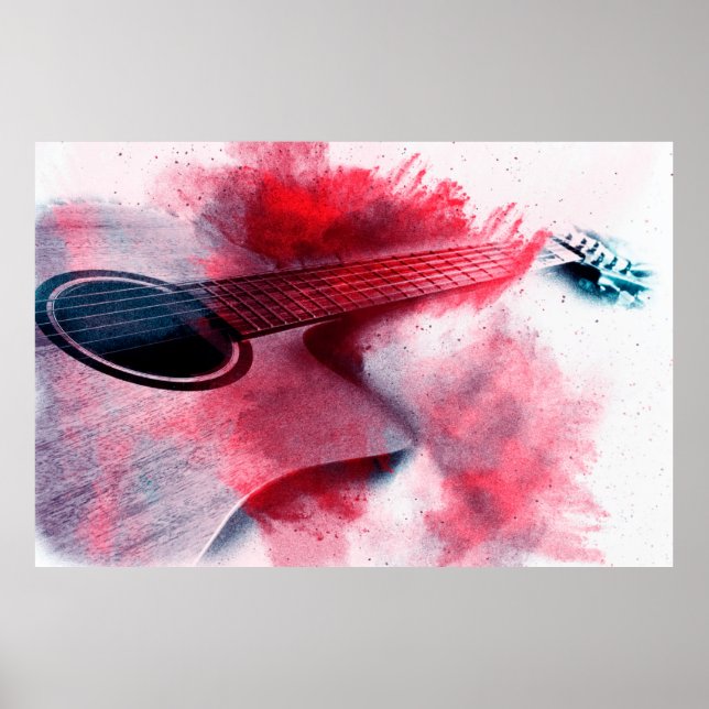 Abstrakt digital målning av gitarart, abstrakt, poster (Framsidan)
