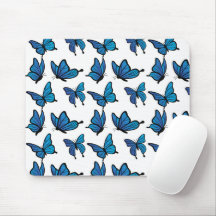 Abstrakt Digital Seamless Blue Butterflies