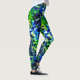 Abstrakt Dikeblommadl leggings