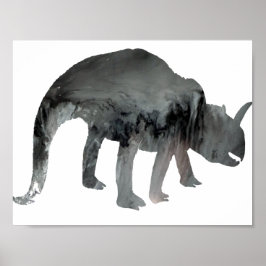 Abstrakt dinosauriesiluett poster