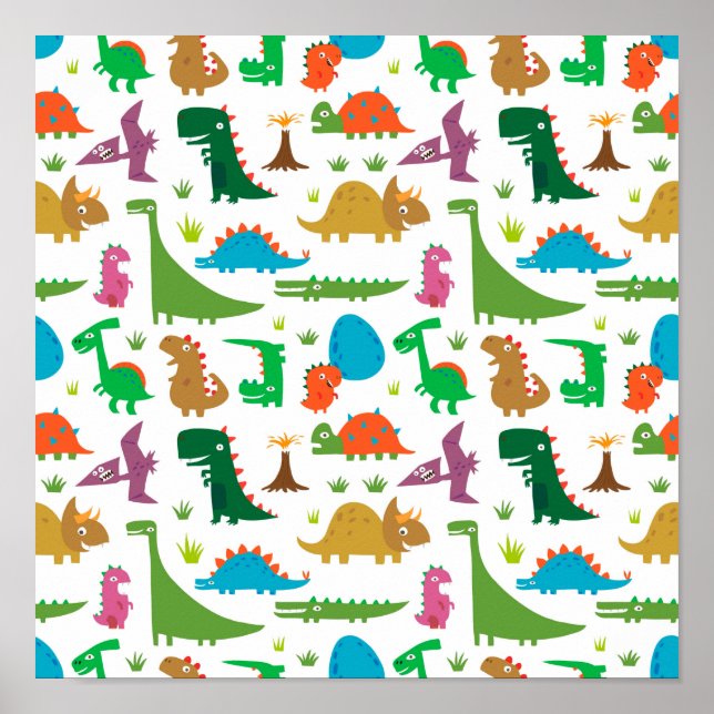 Abstrakt Dinosaurs Poster (Framsidan)