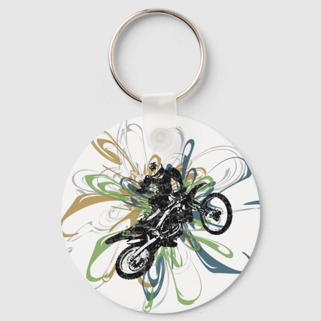 Abstrakt Dirt Bike Keychain Nyckelring (Framsida)
