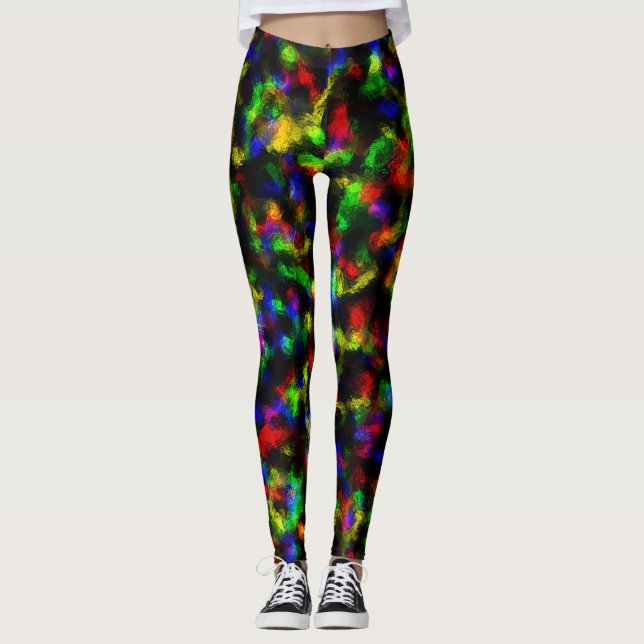 Abstrakt Disco Foil Leggings (Framsida)