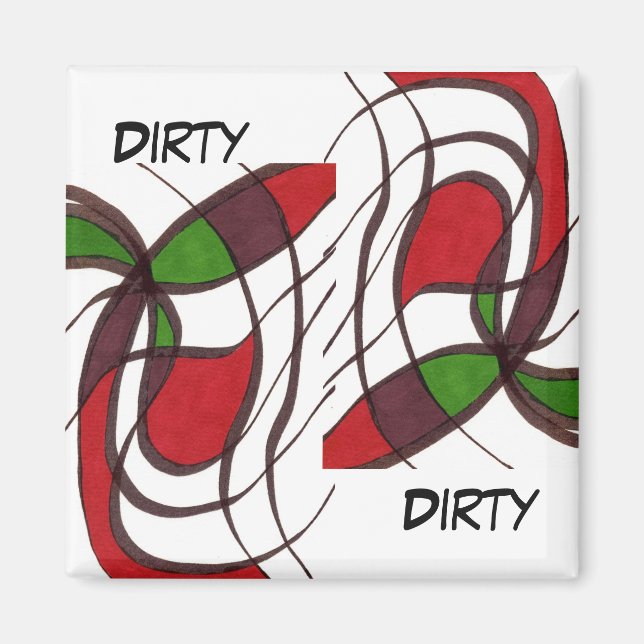 abstrakt Dishwasher Status Magnet (Framsidan)