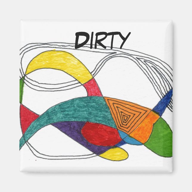 abstrakt Dishwasher Status Magnet (Framsidan)