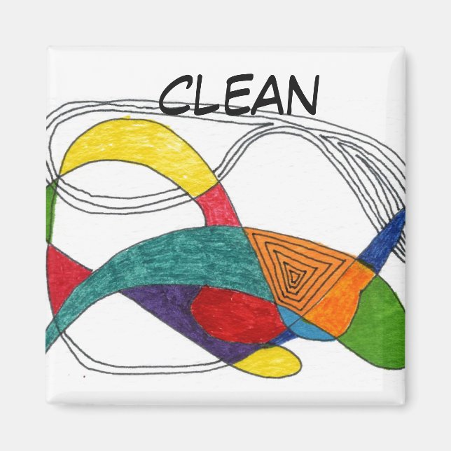 abstrakt Dishwasher Status Magnet (Framsidan)
