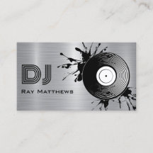 Abstrakt Disk DJ Faux Silver Brushed Steel Metall