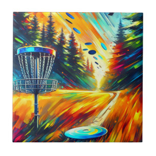 Abstrakt Disk Golf Art Kakelplatta