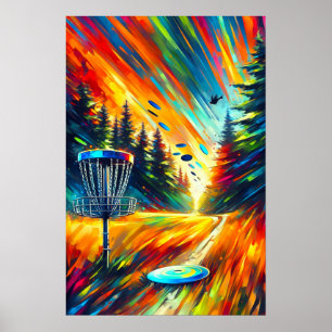 Abstrakt Disk Golf Art Poster