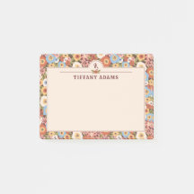 Abstrakt Ditsy Blommor Retro Monogram