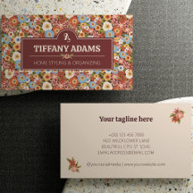 Abstrakt Ditsy Blommor Retro Monogram