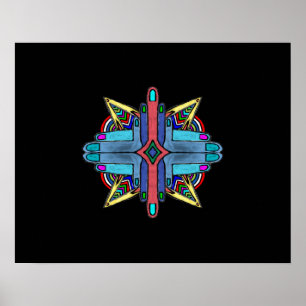 Abstrakt Diversity Händer Painting - Poster. Poster