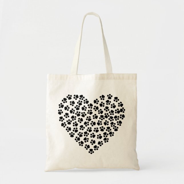 Abstrakt Djurart Hund Cat Hund Heart. Tygkasse (Framsidan)