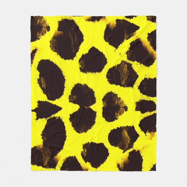 Abstrakt Djurutskrift Leopard Vattenfärg Fleecefilt (Framsidan)