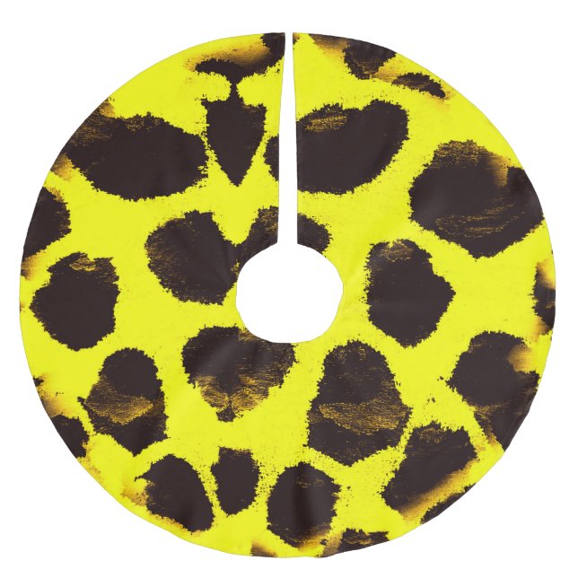 Abstrakt Djurutskrift Leopard Vattenfärg Julgransmatta Borstad Polyester (Framsidan)