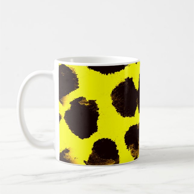 Abstrakt Djurutskrift Leopard Vattenfärg Kaffemugg (Vänster)