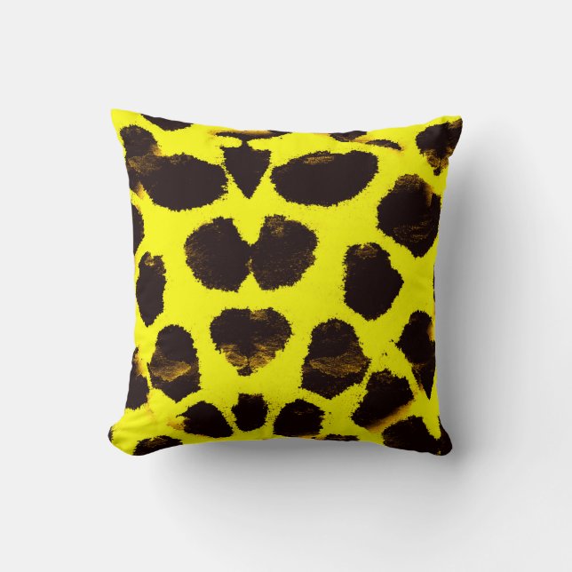 Abstrakt Djurutskrift Leopard Vattenfärg Kudde (Framsida)