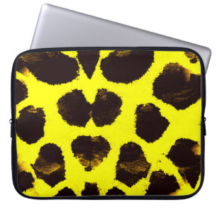 Abstrakt Djurutskrift Leopard Vattenfärg Laptop Fodral