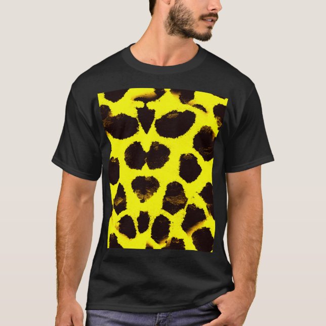 Abstrakt Djurutskrift Leopard Vattenfärg T Shirt (Framsida)