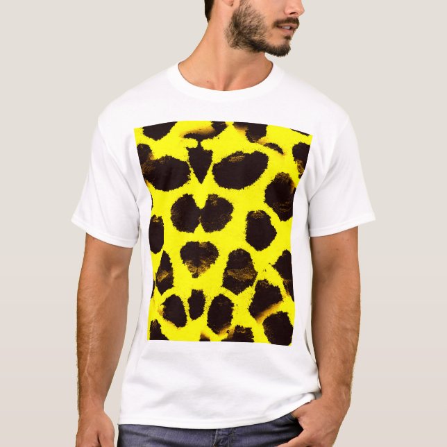 Abstrakt Djurutskrift Leopard Vattenfärg T Shirt (Framsida)