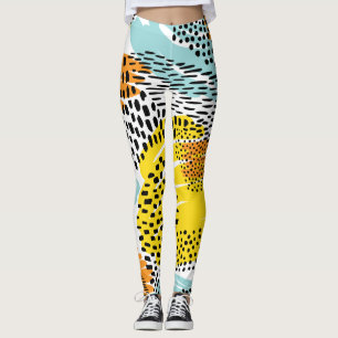 Abstrakt Djurutskrift Mönster Leggings