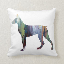 Abstrakt Dobermansilhouette Kudde