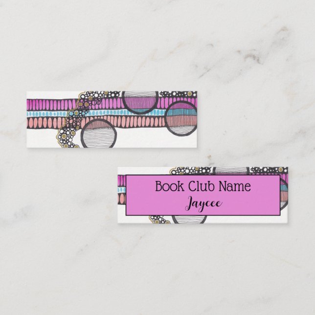 Abstrakt Dodle vattencolor rosa, bok klubb (Fram/baksida)