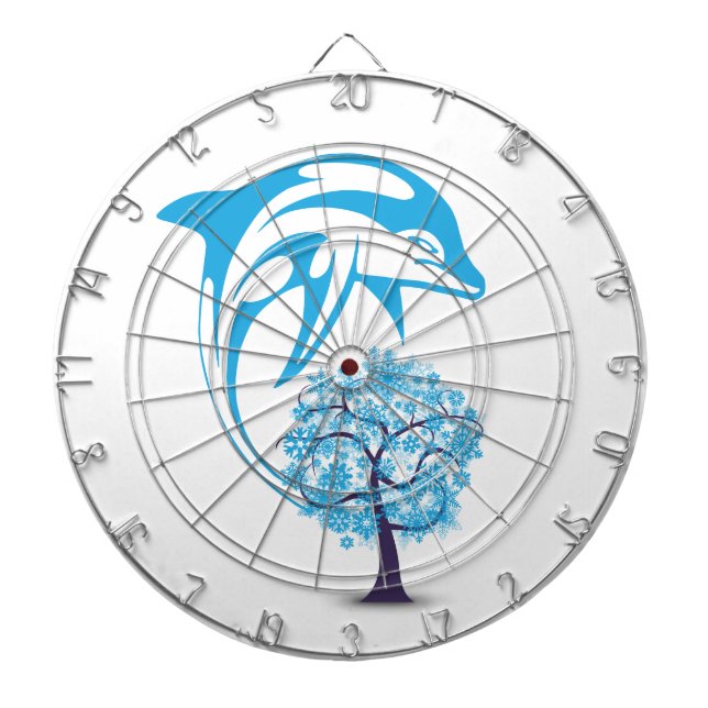 Abstrakt Dolphin Metall Cage Dartboard Darttavla (Framsidan)