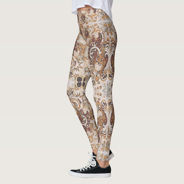 Abstrakt Doodle Art Leggings (Vänster)