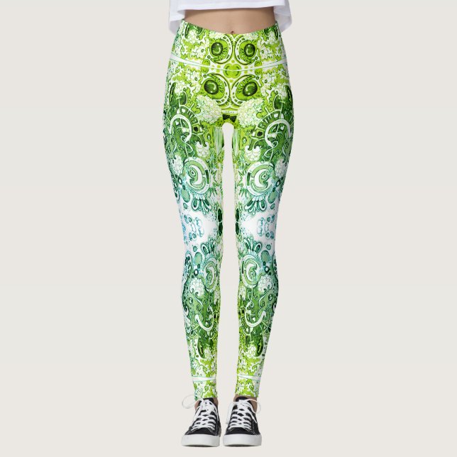 Abstrakt Doodle Art Leggings (Framsida)