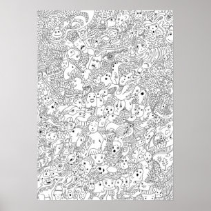 Abstrakt Doodle Art Poster