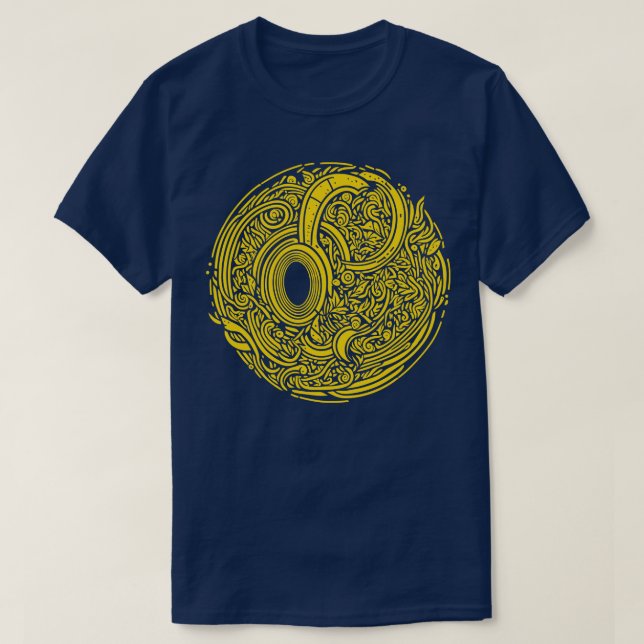 Abstrakt Doodle Art Work Red T Shirt (Design framsida)