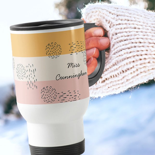 Abstrakt Doodle Färg Block Ochre Cream Peach Resemugg (Skapare uppladdad)