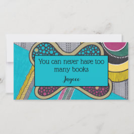 Abstrakt doodle, ljusa färger, bok-markering tack kort