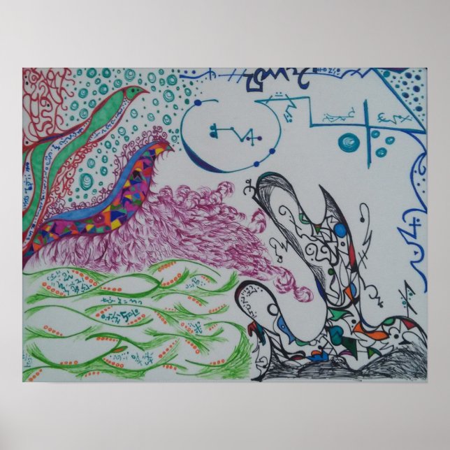 Abstrakt Doodle Poster (Framsidan)