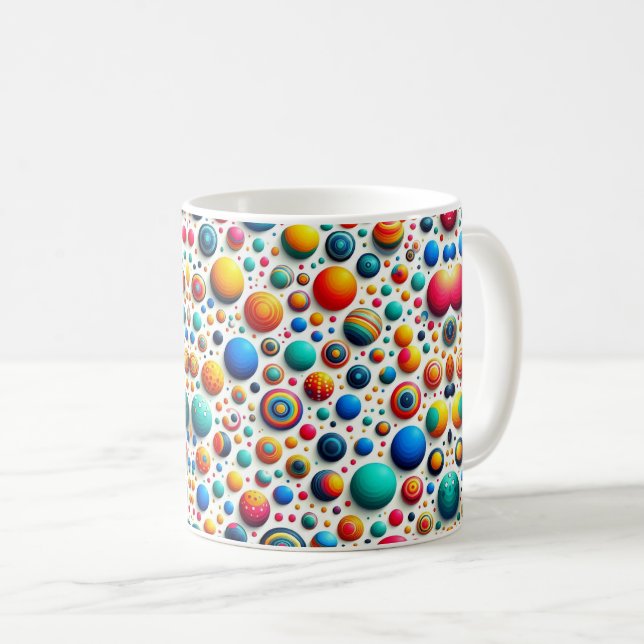 Abstrakt Dot Geometric Retro Kaffemugg (Framsida höger)