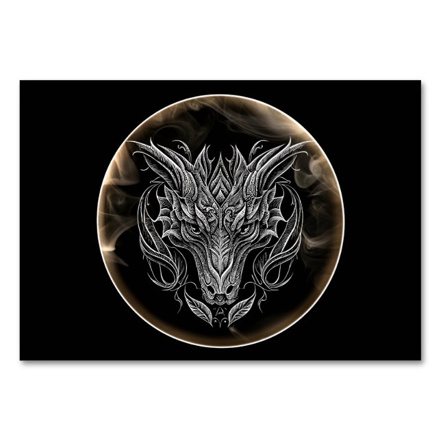 Abstrakt Dragon Head i Aesthetic Bordsnummer (Framsidan)
