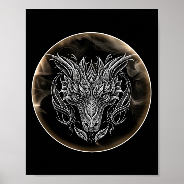 Abstrakt Dragon Head i Aesthetic Poster (Framsidan)