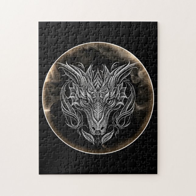 Abstrakt Dragon Head i Aesthetic Pussel (Vertikal)