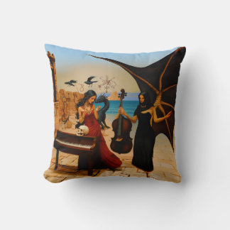 Abstrakt Dragon Skull Occult Mörk Witchy AI Art Kudde