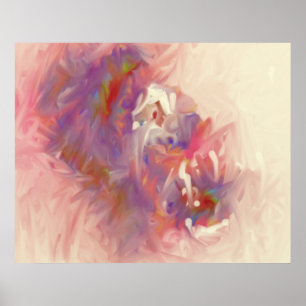 Abstrakt Dream Lila Rosa White Red Grönt Cream Poster