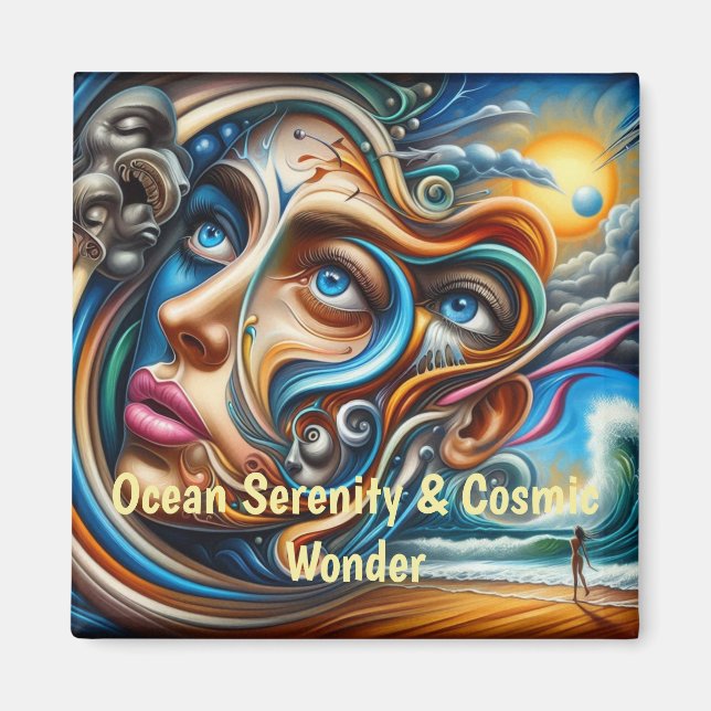 Abstrakt Dreamscape Ocean Serenity & Cosmic  Magnet (Framsidan)