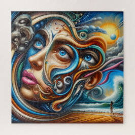 Abstrakt Dreamscape Ocean Serenity & Cosmic  Pussel