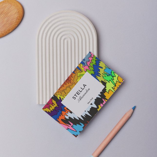 Abstrakt Drivning av flytande bränsle Färg Groovy  Visitkort (Skapare uppladdad)