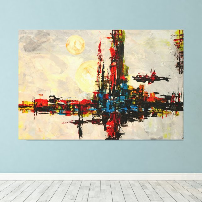 Abstrakt drömkonst canvastryck (Insitu (trägolv))