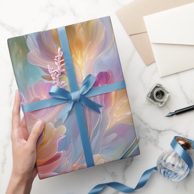 Abstrakt drömsk blomsterträdgård presentpapper (Gifting)