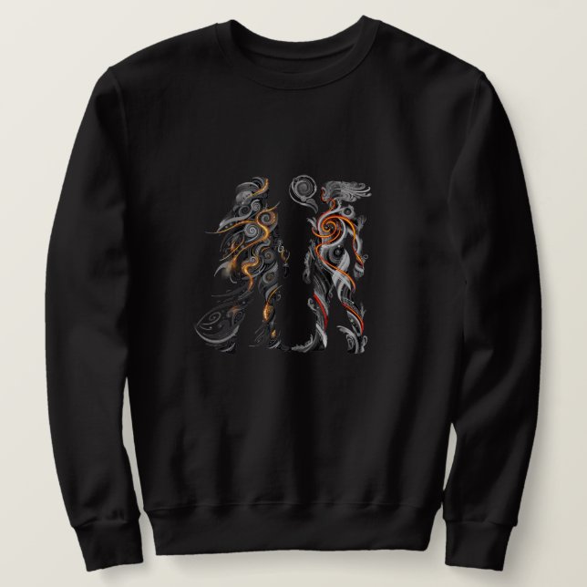 Abstrakt Dualitet Herr Tröja Lång Ärmad Tröja (Design framsida)