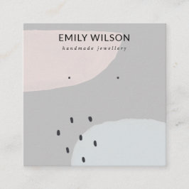 ABSTRAKT  DUSKY BLUE STUD EARRING VISNING SQU FYRKANTIGT VISITKORT