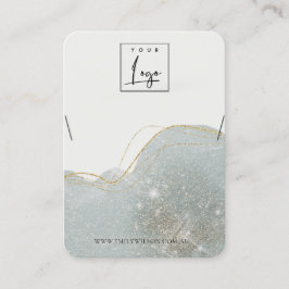 Abstrakt Dusky Grått Glitter Shiny Necklace Visnin Visitkort